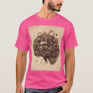 Camiseta Design de Arte Mecânica do Cérebro Steampunk