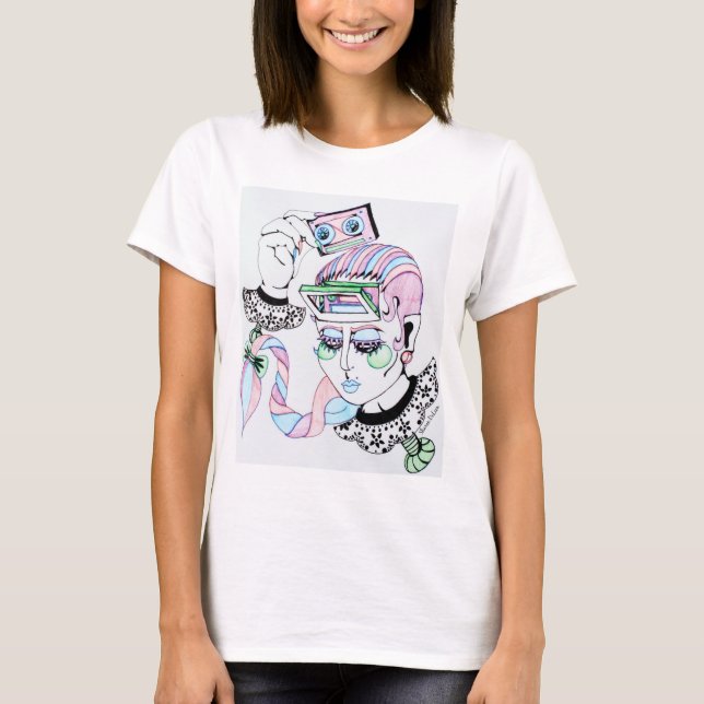 Camiseta Design de Arte Original " Cassette player in Foreh (Frente)