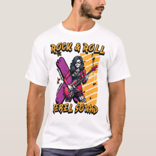 Camiseta Design de Arte Ousado para Amantes de Música Rock