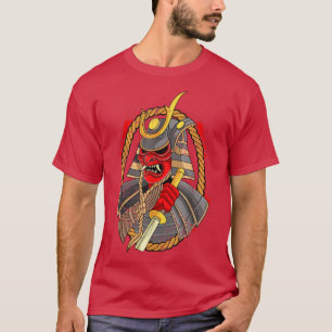 Camiseta Design de Arte T-Shir do Guerreiro Samurai Japonês