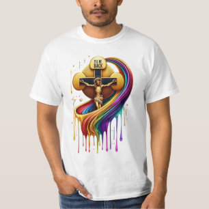 Camiseta Design de Artística Contemporânea da Figura Crucif