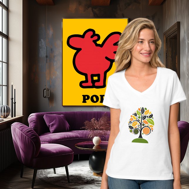 Camiseta Design de Árvore Abstrato Colorida (Criador carregado)