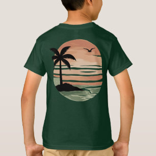 Camiseta Design de árvore de palmeira de pôr do sol tropica