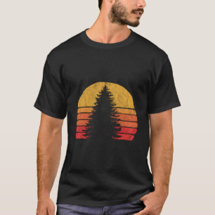 Camiseta Design de Árvore de Pinos Minimalista RetroSun - G