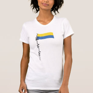 Camiseta Design de Assinatura de Bandeira da Ucrânia, Símbo