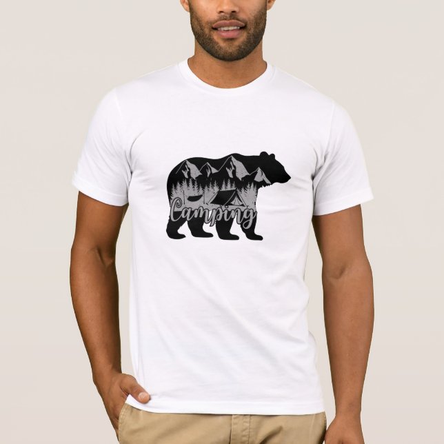 Camiseta Design de Aventura de Acampamento Rústico" (Frente)