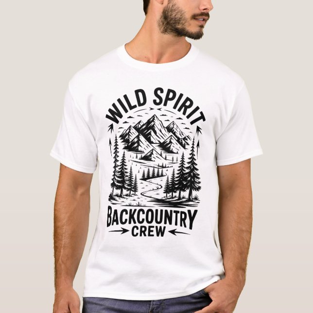 Camiseta Design de Aventura Espírito Selvagem (Frente)