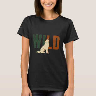Camiseta Design de Aventura na Natureza com Lobo Selvagem U