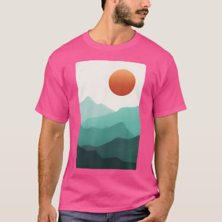 Camiseta Design de Aventura Sunset Colorida no Exterior