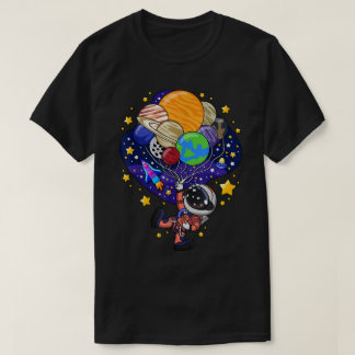 Camiseta Design de Balão do Planeta do Astronauta Fofo