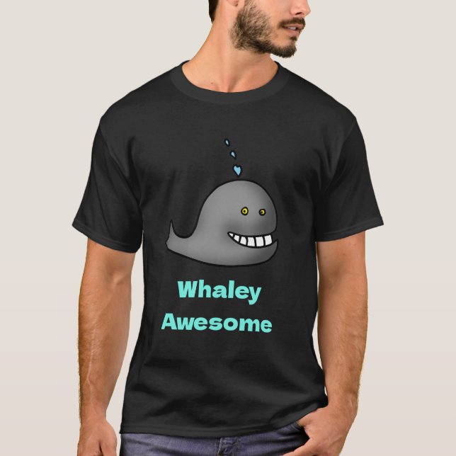 Camiseta Design de Baleia Engraçada e Incrível com Trocadil (Frente)