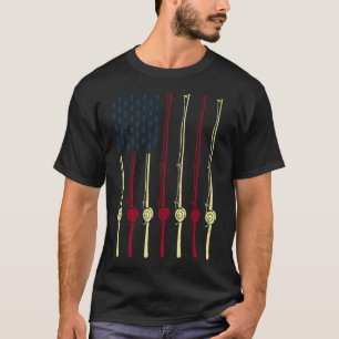 Camiseta design de bandeira americana de pesca - gráfico de