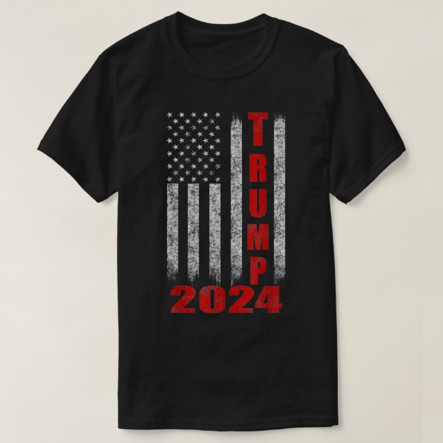 Camiseta Design de Bandeira Americana Trump 2024 (Frente do Design)