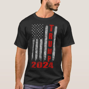 Camiseta Design de Bandeira Americana Trump 2024