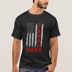 Camiseta Design de Bandeira Americana Trump 2024 T Shirt