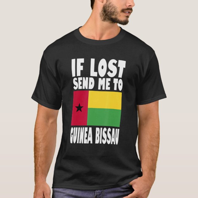 Camiseta Design de Bandeira da Guiné Bissau Se perdido me m (Frente)