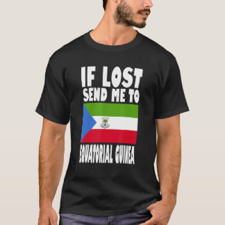 Camiseta Design de Bandeira da Guiné Equatorial Se perdido,
