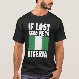 Camiseta Design de Bandeira da Nigéria Se perdido me mande