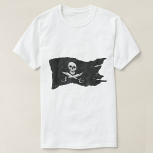 Camiseta Design de bandeira de caveira pirata vintage