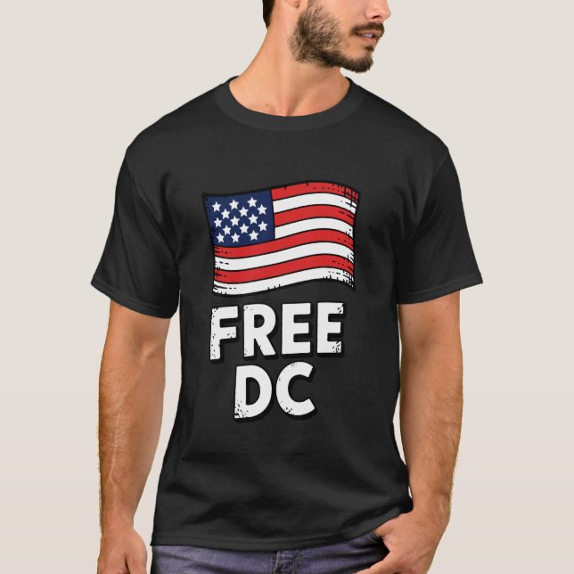 Camiseta Design de bandeira dos EUA distressed DC grátis (Frente)