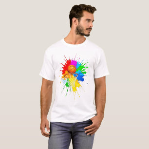 Camiseta Design de basquete de arte colorida