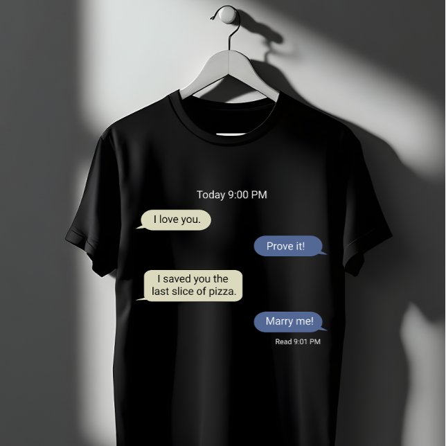 Camiseta Design de bate-papo de amor de pizza engraçado (Criador carregado)