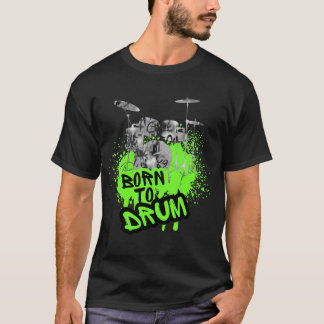 Camiseta Design de Bateria - Nascido para Tocar