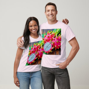 Camiseta Design de Bela Fruta de Dragão Vibrante
