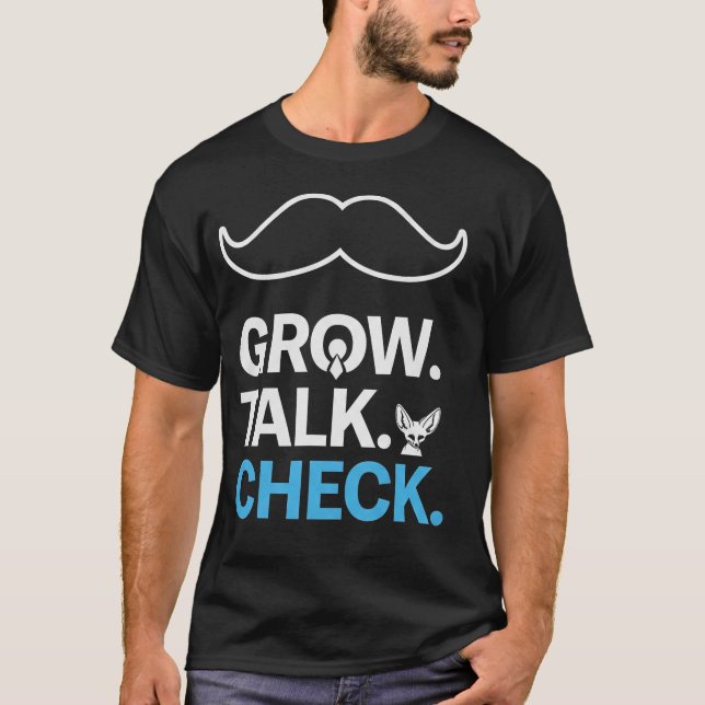 Camiseta Design de bigode de consciência móvel (Frente)