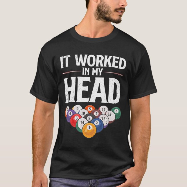 Camiseta Design De Bilhar Engraçado Para Homens Mulheres Vê (Frente)