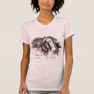 Camiseta Design de Boho com menina e cavalo