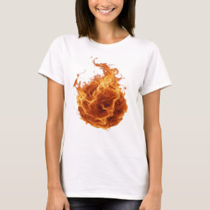 Camiseta Design de BOLA DE FOGO Cinza Limpo