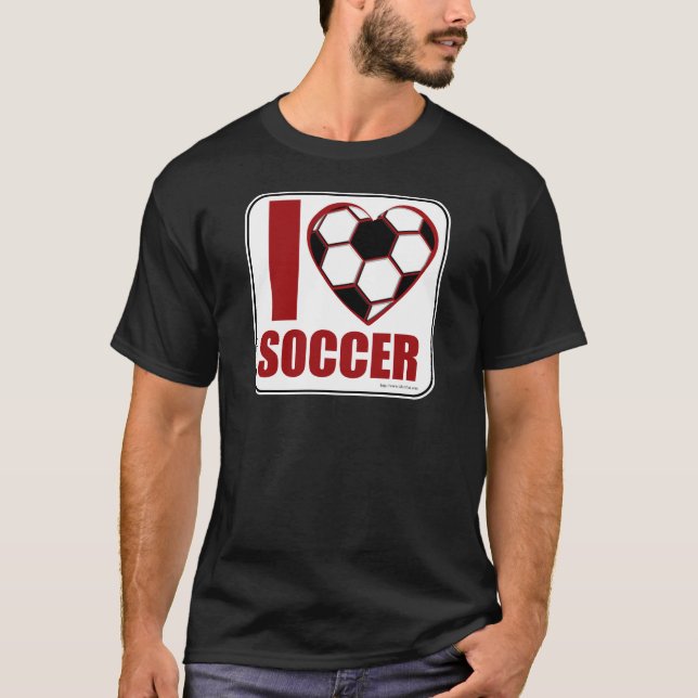 Camiseta Design de Bola do Coração de Futebol do Amor (Frente)