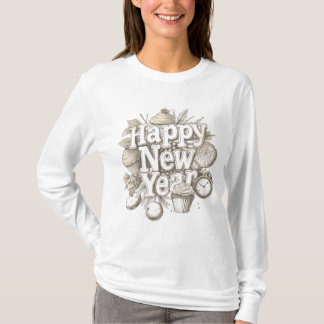 Camiseta design de bolo de xícara incrível ano novo