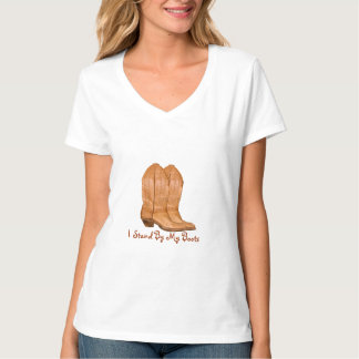 Camiseta Design de Boot de Garota-Vara Autêntica