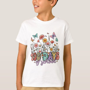 Camiseta Design de Borboletas do Jardim Escolar Vintage 100
