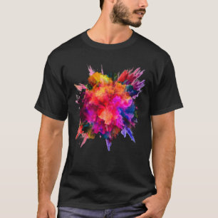 Camiseta Design de Brilho Ultra Vívido, Splash de Tinta Dup
