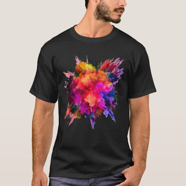 Camiseta Design de Brilho Ultra Vívido, Splash de Tinta Dup (Frente)