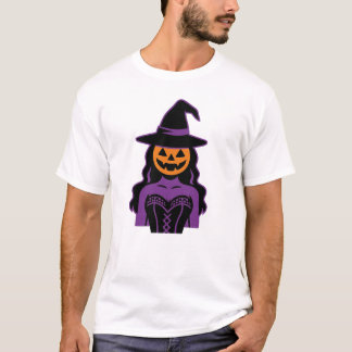 Camiseta Design de bruxas de abóbora | Spooky Lady Art