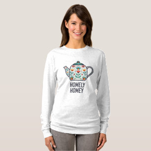 Camiseta Design de bule de chá doméstico
