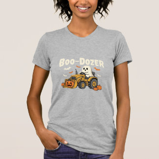 Camiseta Design de Bulldozer Fantasma de Halloween Boo-Doze