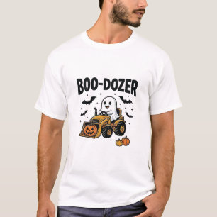 Camiseta Design de Bulldozer Fantasma de Halloween Boo-Doze