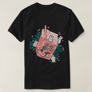 Camiseta Design de Bunny Kawaii de Suco de Pêssego