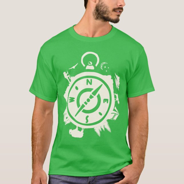 Camiseta design de bússola de aventura (Frente)