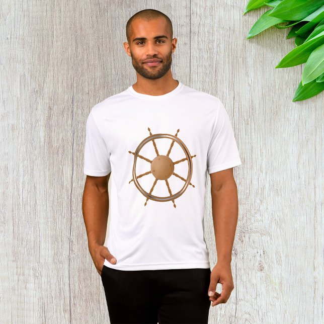 Camiseta Design de Bússola de Roda de Navio Náutico Vintage (Criador carregado)