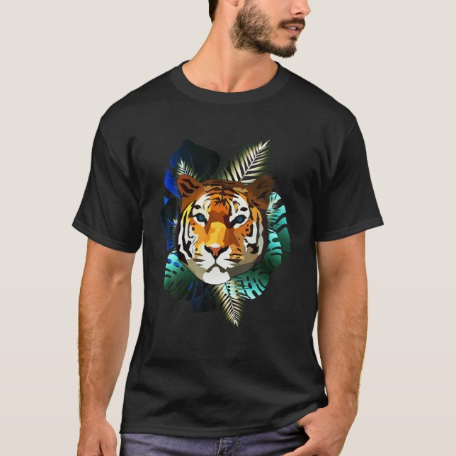 Camiseta Design De Cabeça De Tigre Para Pás De Gato De Tigr (Frente)