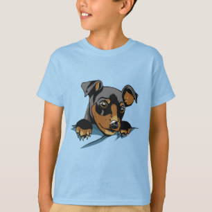 Camiseta Design de cachorrinho preto fofo da raça Dachshund