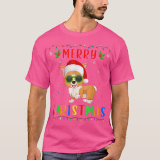 Camiseta Design De Cachorro De Xmas Light Corgi Corgi Corre
