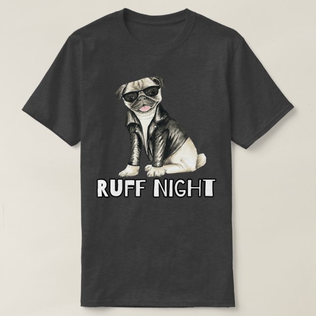 Camiseta Design de Cachorro Noturno Ruff681 (Frente do Design)