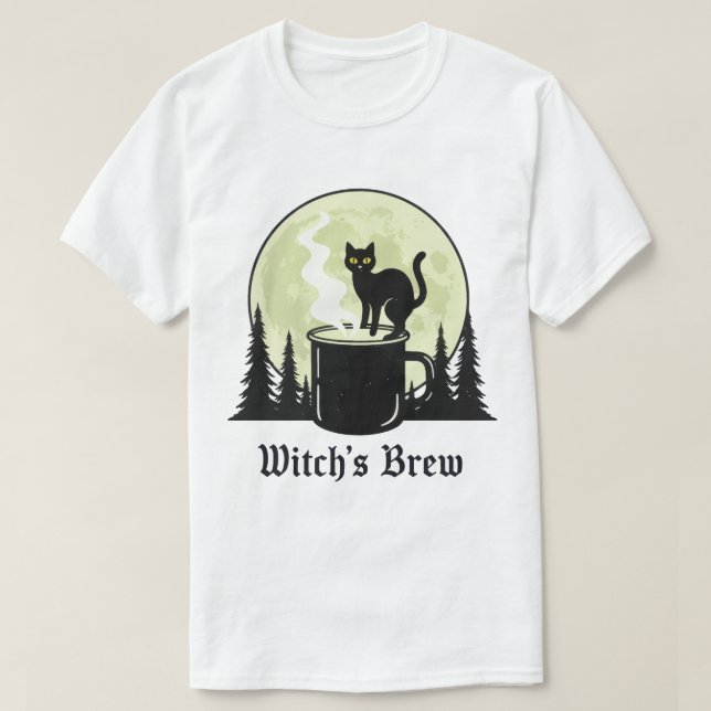 Camiseta Design de café preto de bruxa (Frente do Design)